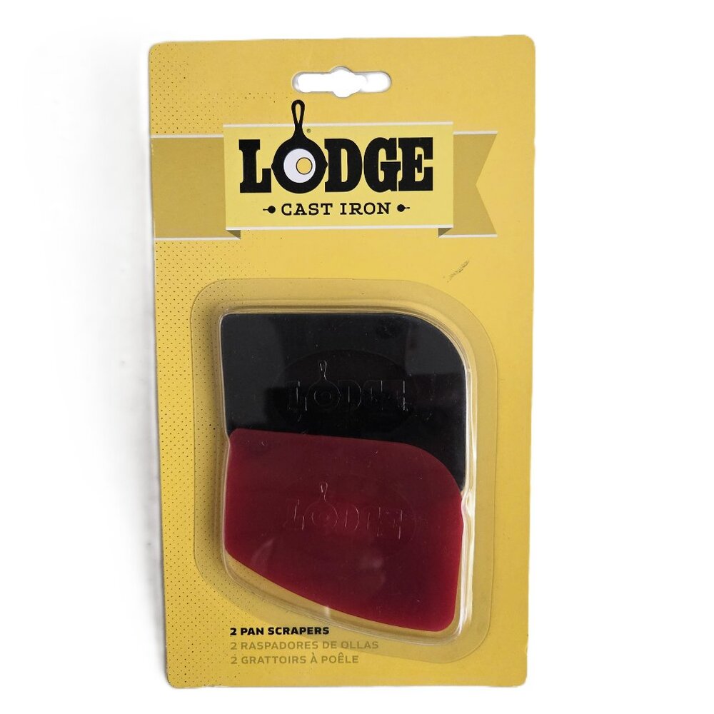 Lodge Cast Iron Skillet Scrapers 2pc Combo Set Kitchen Cleaning Tools Pans
